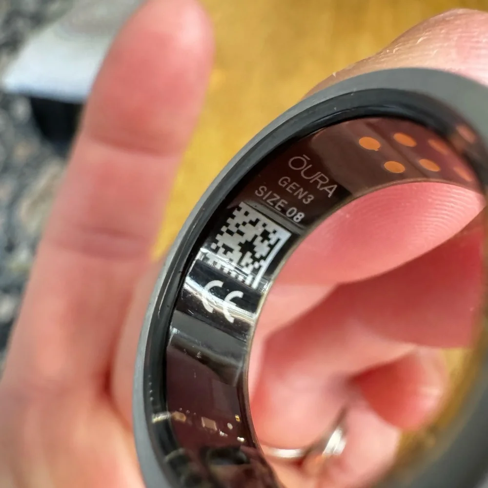 Oura Gen3 Smart Ring in Black with Silver Interior